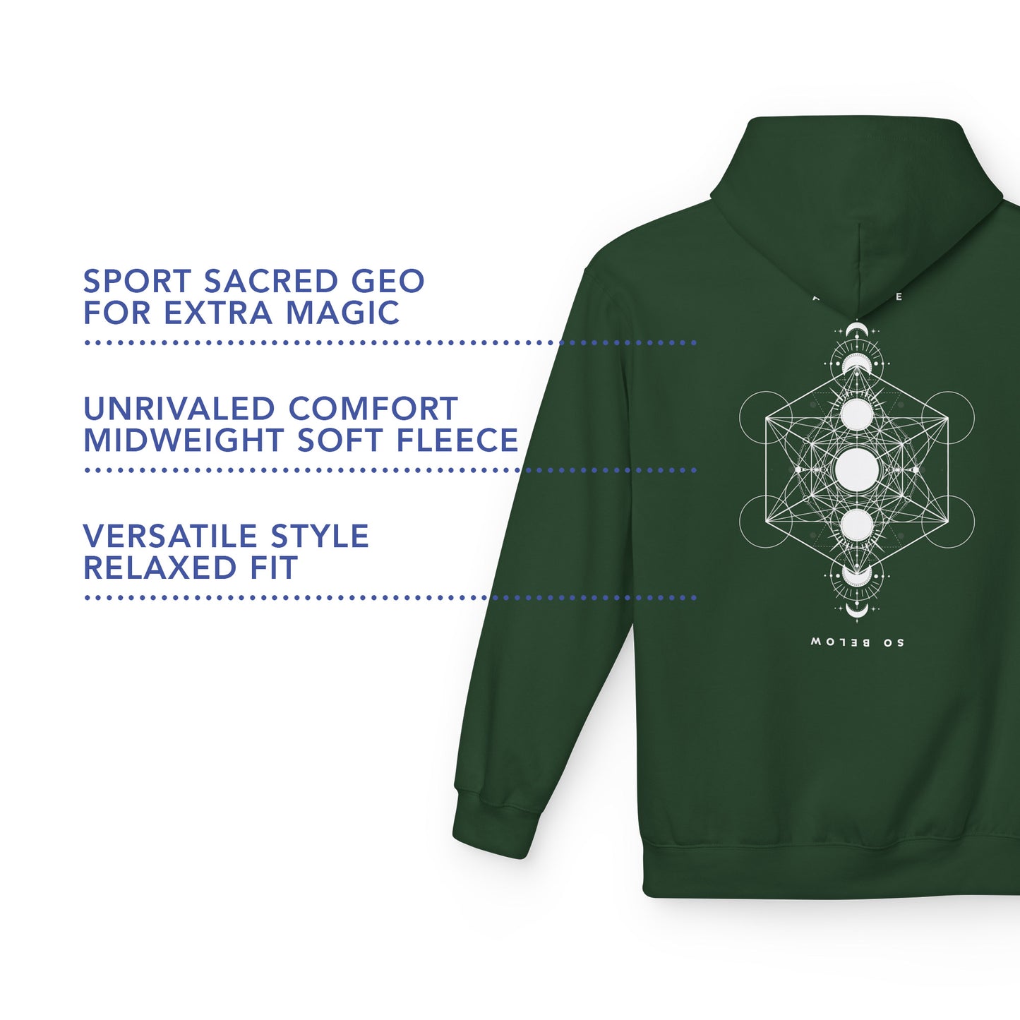 As Above So Below Mens Fleece Hoodie