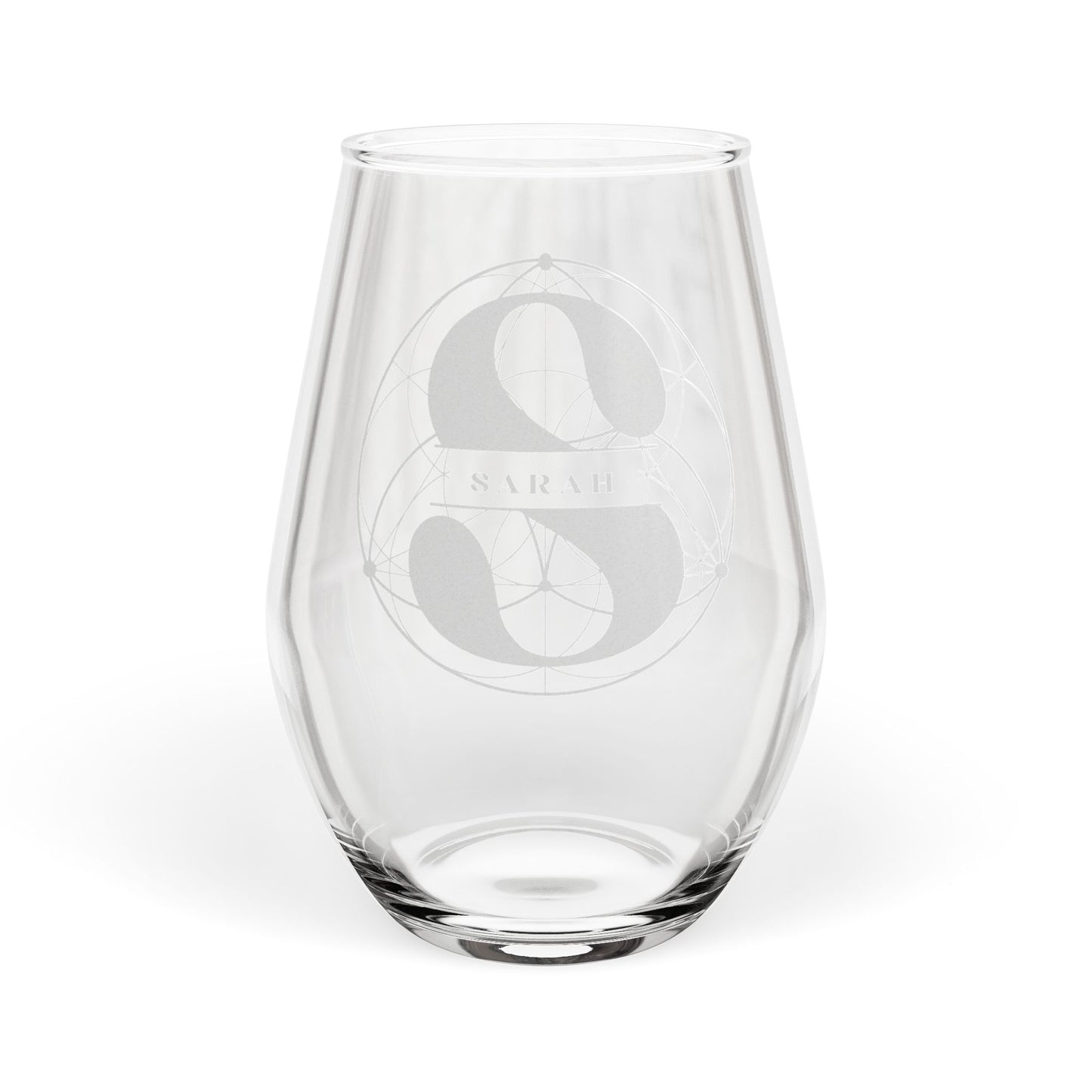 Personalized Engraved Flower of Life Wine Glass