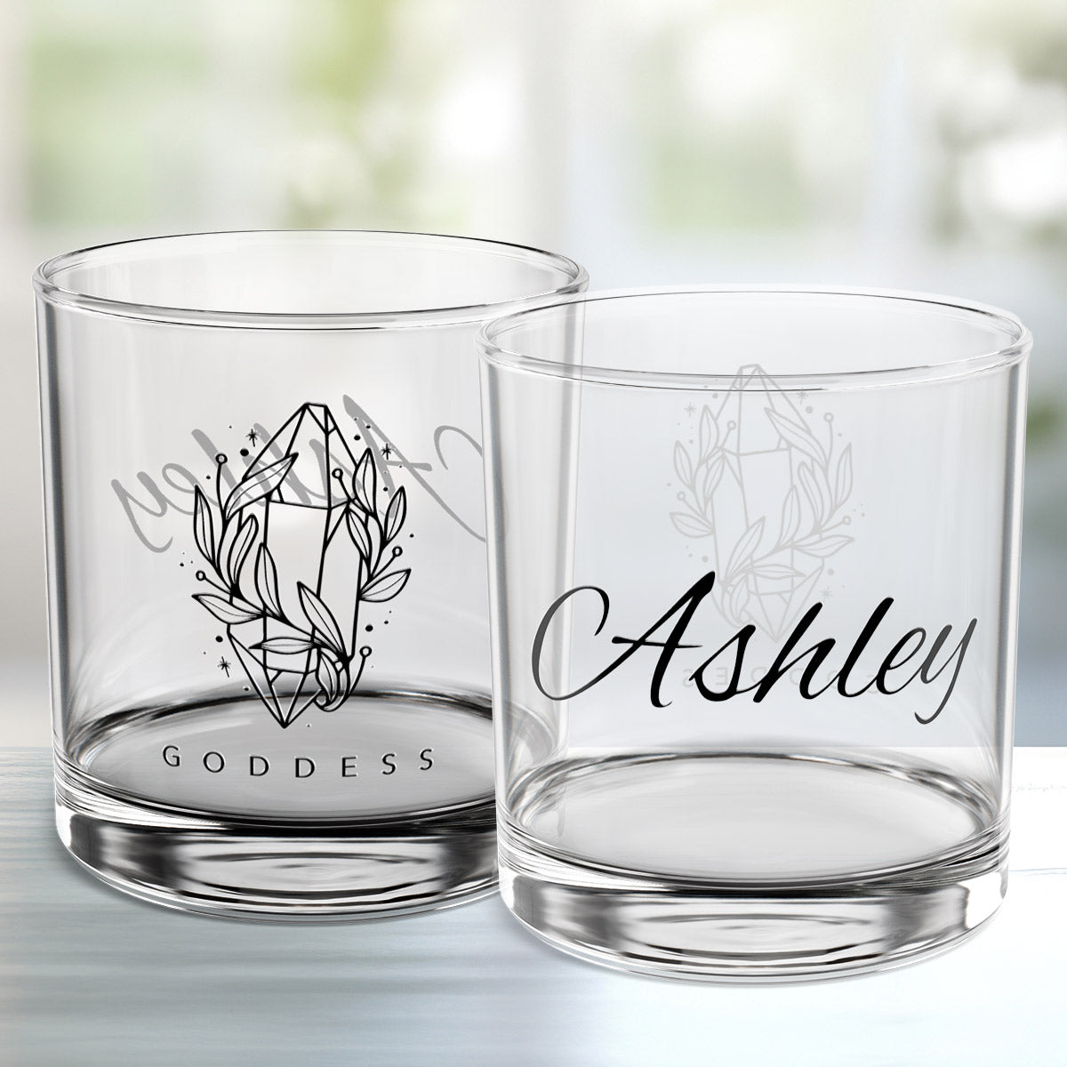 Personalized Crystal Goddess Glass