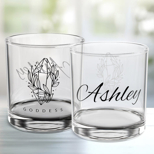 Personalized Crystal Goddess Glass