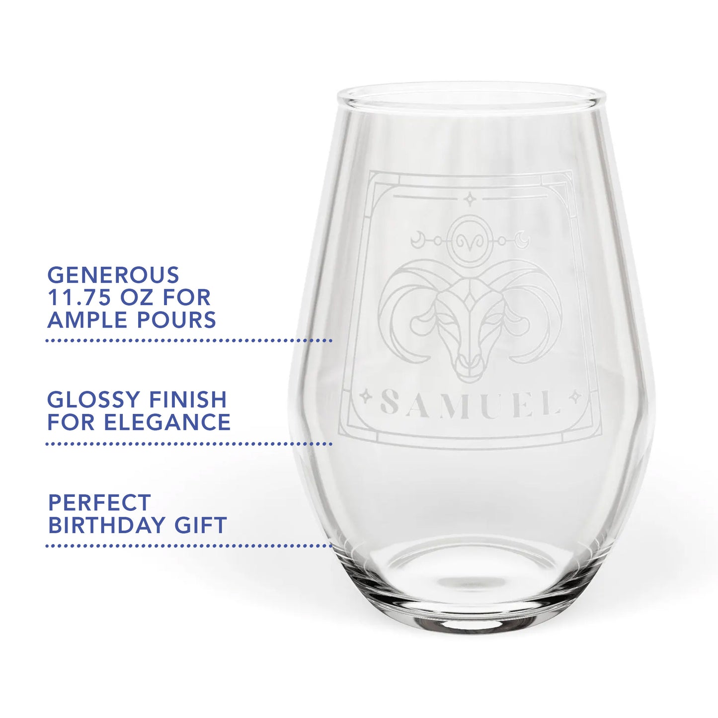 Personalized Engraved Zodiac Wine Glass